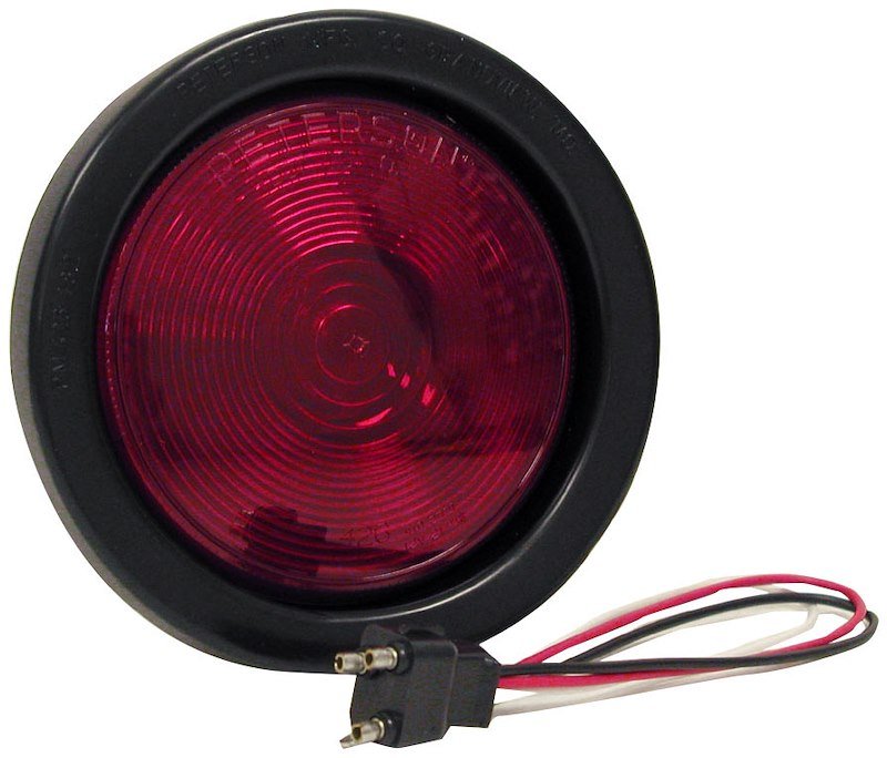 Peterson Mfg. V426KR Stop/ Turn/ Tail Light, Incandescent Bulb, Round, Red Lens, 4
