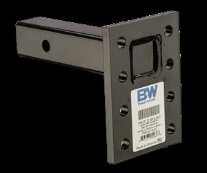 Pintle Hook Mounting Plate B&W Trailer Hitches PMHD14002 Heavy Duty Pintle Plate, Receiver Mount Type, For 2" Receiver, 16000 Pound Gross Trailer Weight/1600 Tongue Weight, 8 Hole, 9" Shank Length, 3 Position - Young Farts RV Parts