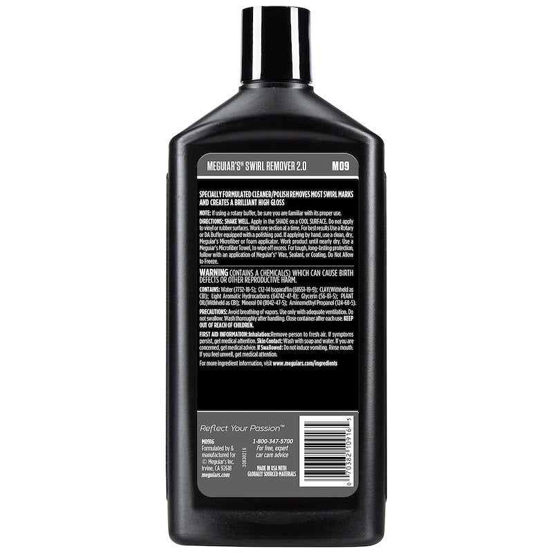 Polishing Compound Meguiars M0916 Mirror Glaze; Removes Light Swirls and Adds Gloss Clarity; Liquid; 16 Ounce - Young Farts RV Parts