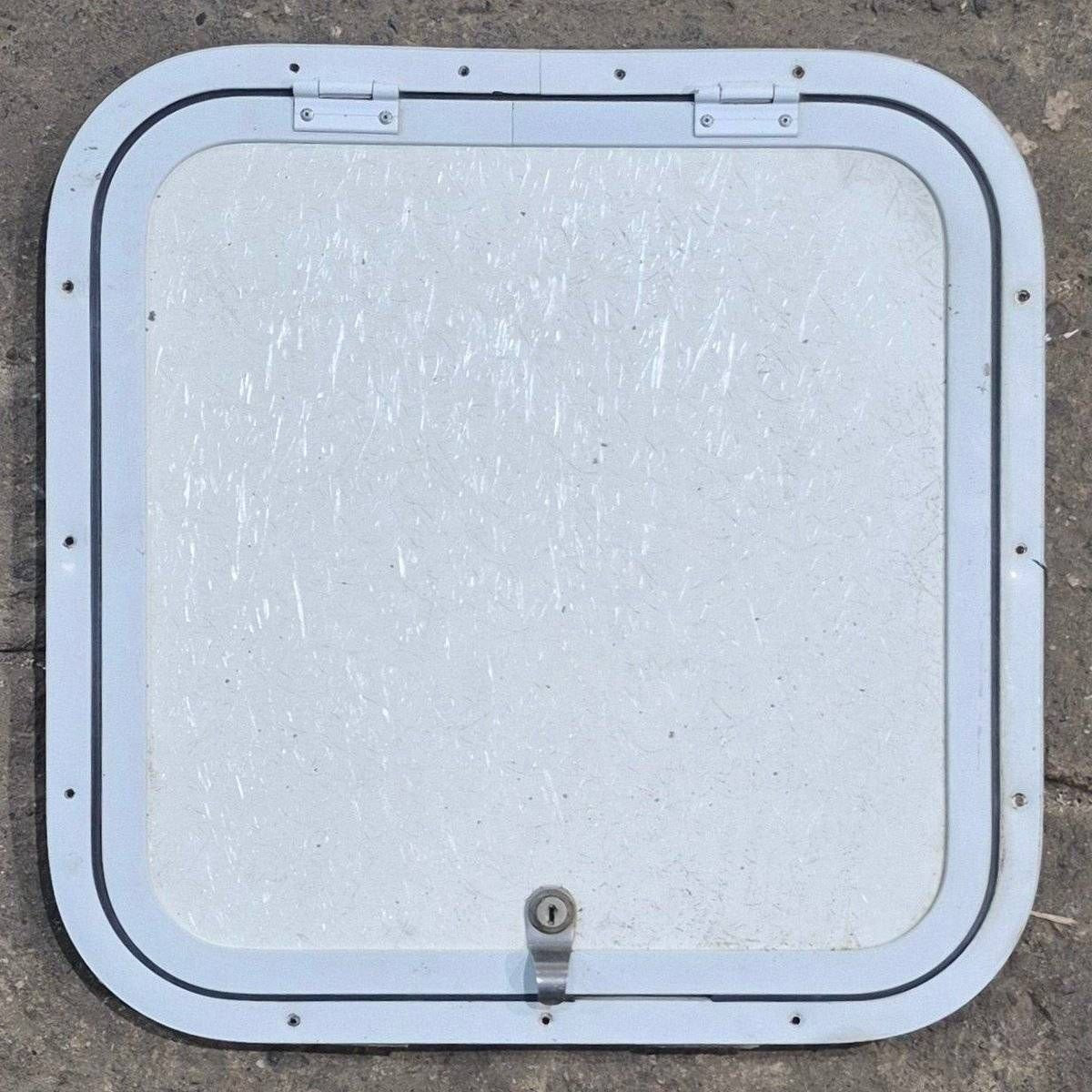 Used Radius Cornered Cargo Door - 17 7/8" X 17 7/8" X 1/2" - White Trim