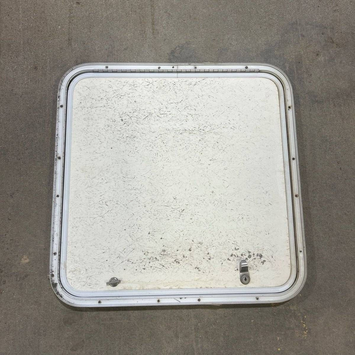 Used Radius Corner Cargo Door - 23.5 X 23.75 X 0.75 - White Trim