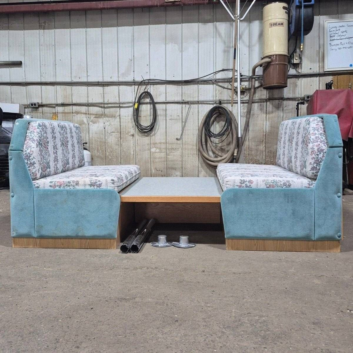 Used Complete RV Dinette Set, Does include table hardware - 78" x 40 3/4" x 32" - Dinette Booth