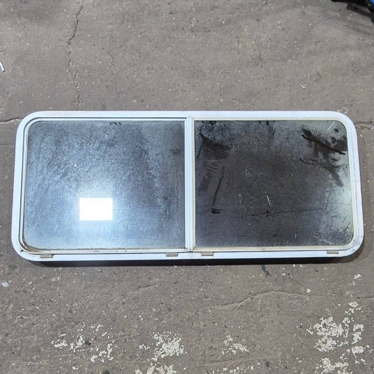 Used White Radius Opening Window - 57 1/4" X 24 1/2" X 2" - White Window
