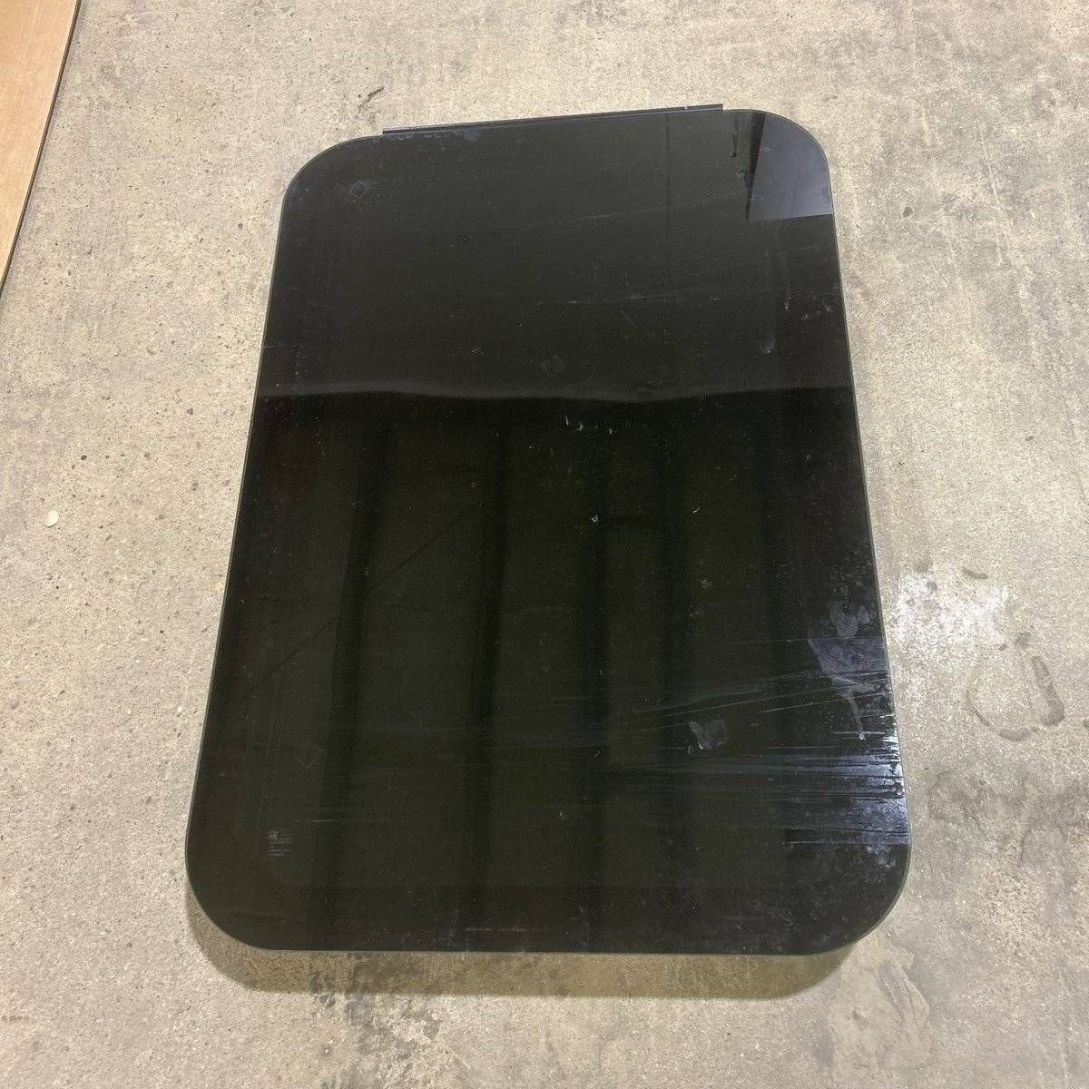 Used Black Radius Frameless Emergency Opening Window : 35 1/2