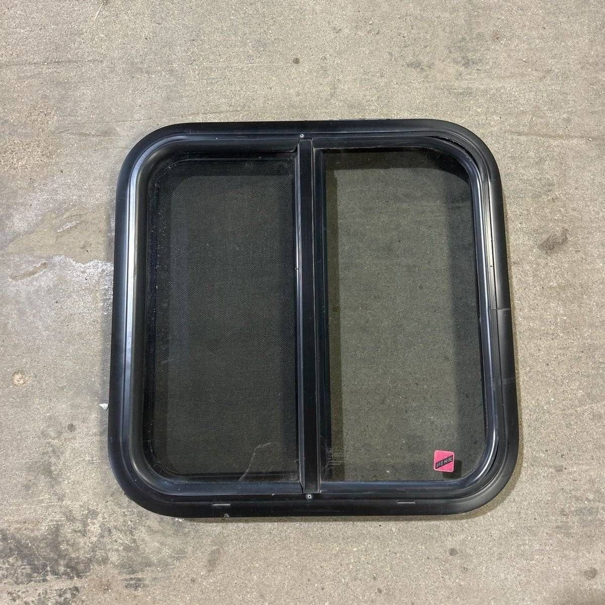Used Black Radius Opening Window - 19.875 X 19.875 X 1.875 - Black Window