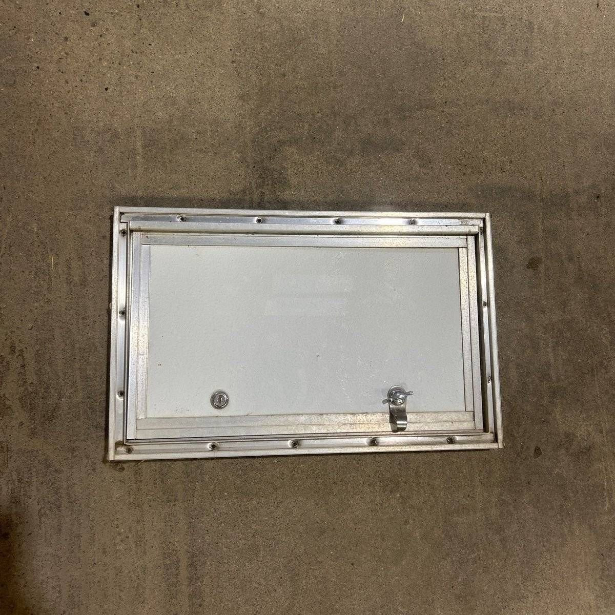 Used Square Cornered Cargo Door - 17.75 X 10.5 X 0.75 - Silver Trim