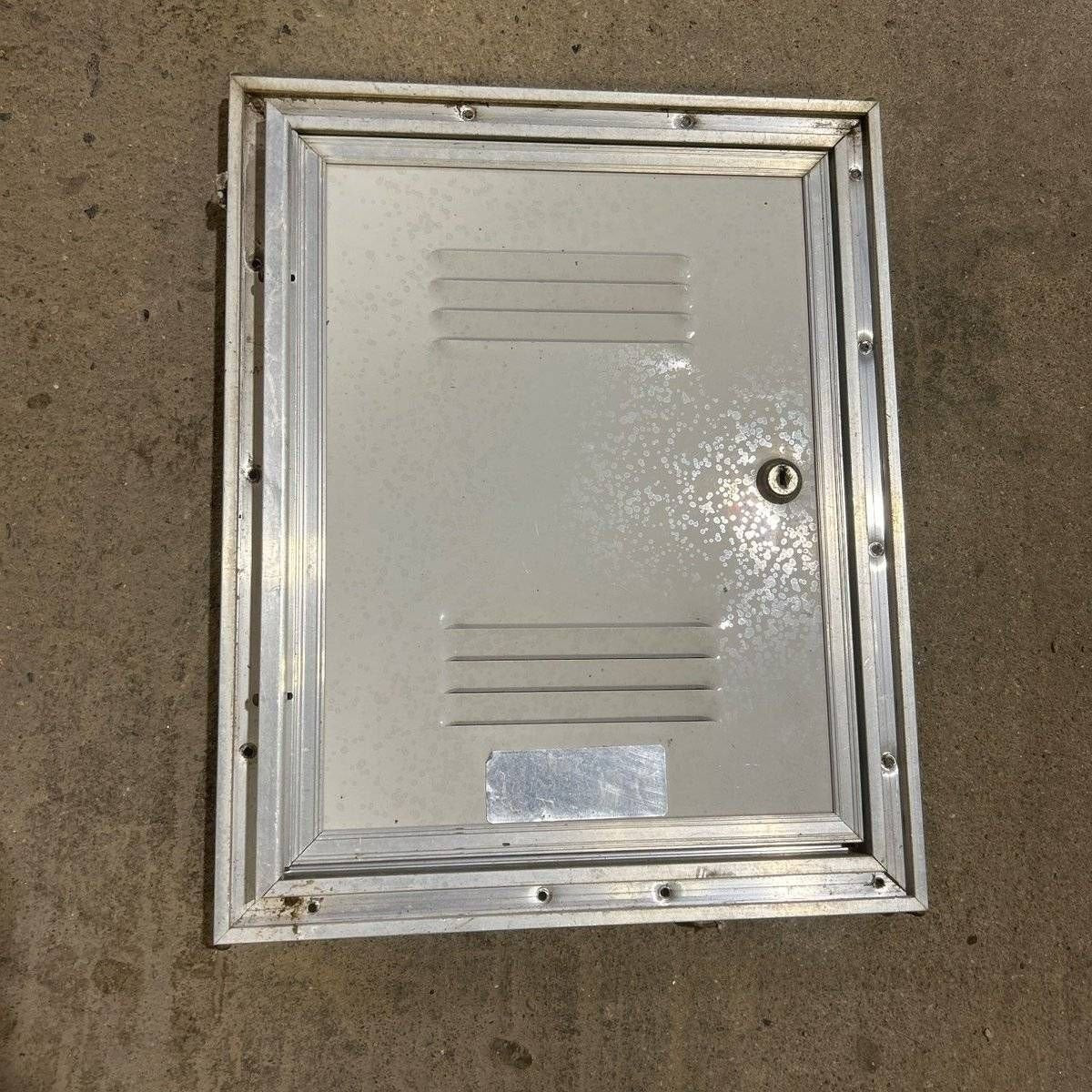 Used Square Cornered Cargo Door - 15.75 X 11.75 X .75 - 10.75 X 13.75 X .50 - Silver Trim