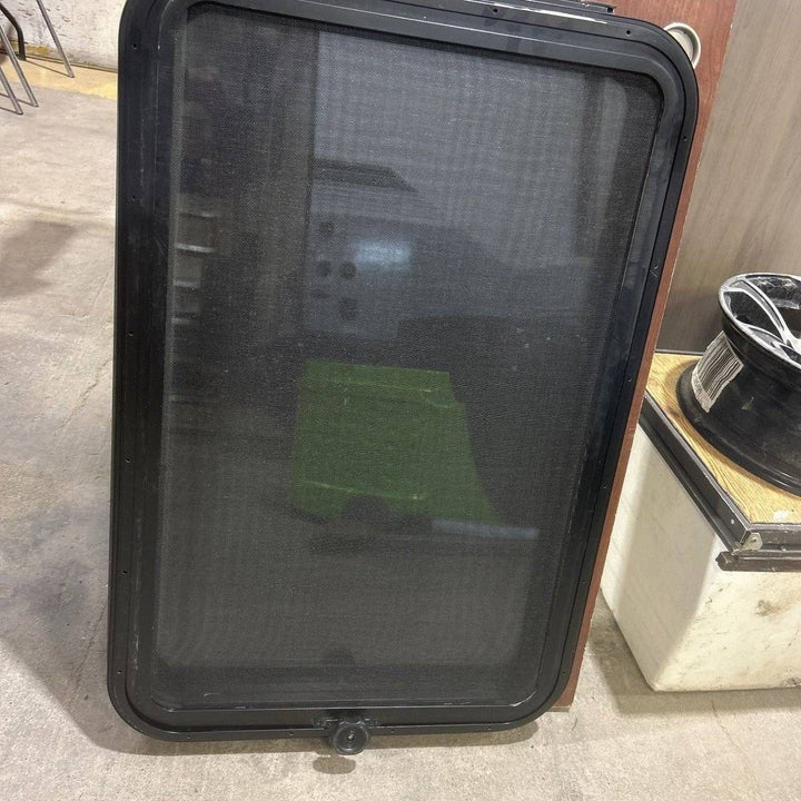 Used Black Radius Frameless Emergency Opening Window : 35 1/2" X 23 1/4 X 1 7/8" D - Photo 2