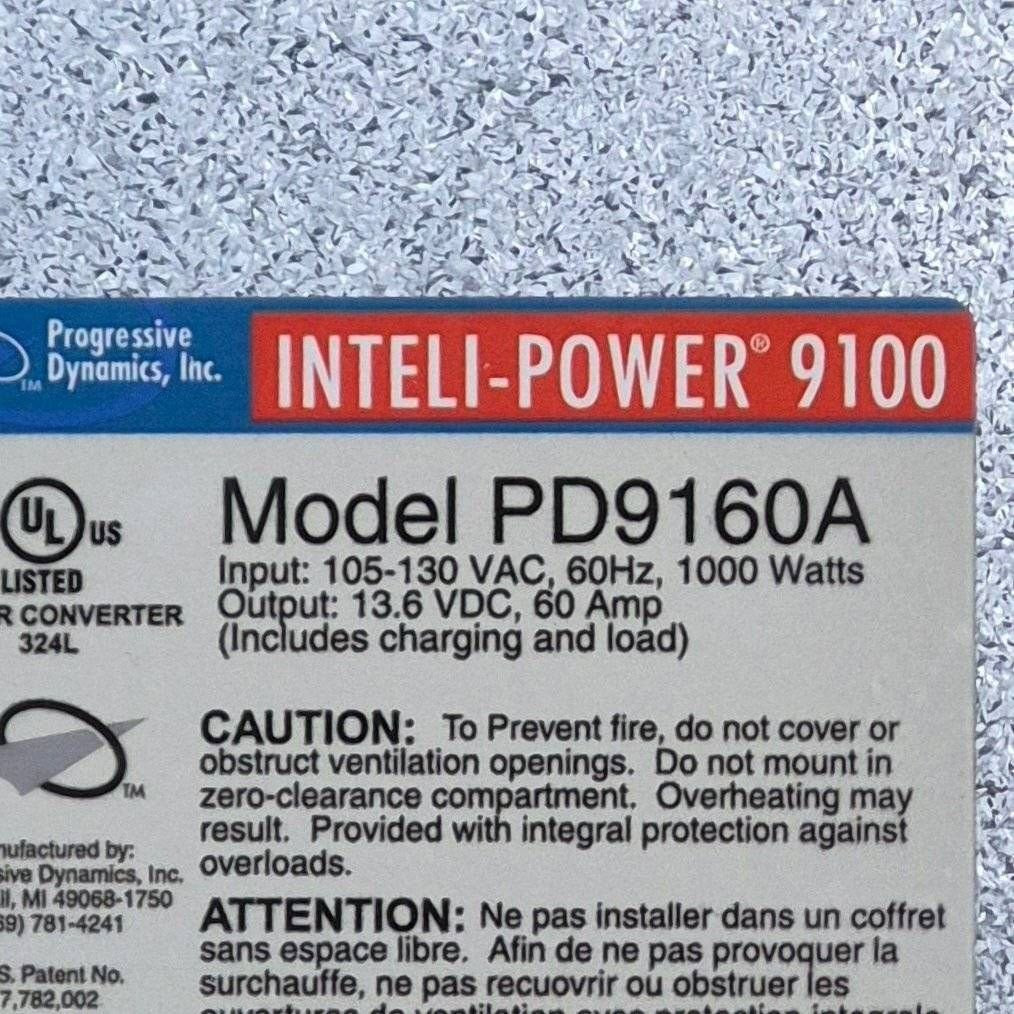 Used Progressive Dynamics Converter Charger, 60 AMP - Inteli-Power 9100 , PD9160A - Photo 2