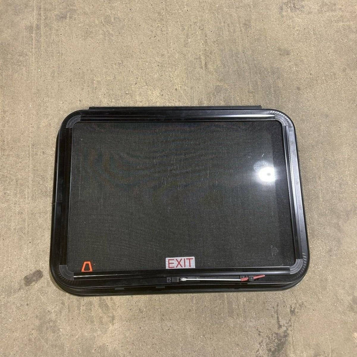 Used Black Radius Frameless Emergency Opening Window : 29 1/2" X 21 1/2 X 1 7/8" D - Photo 2