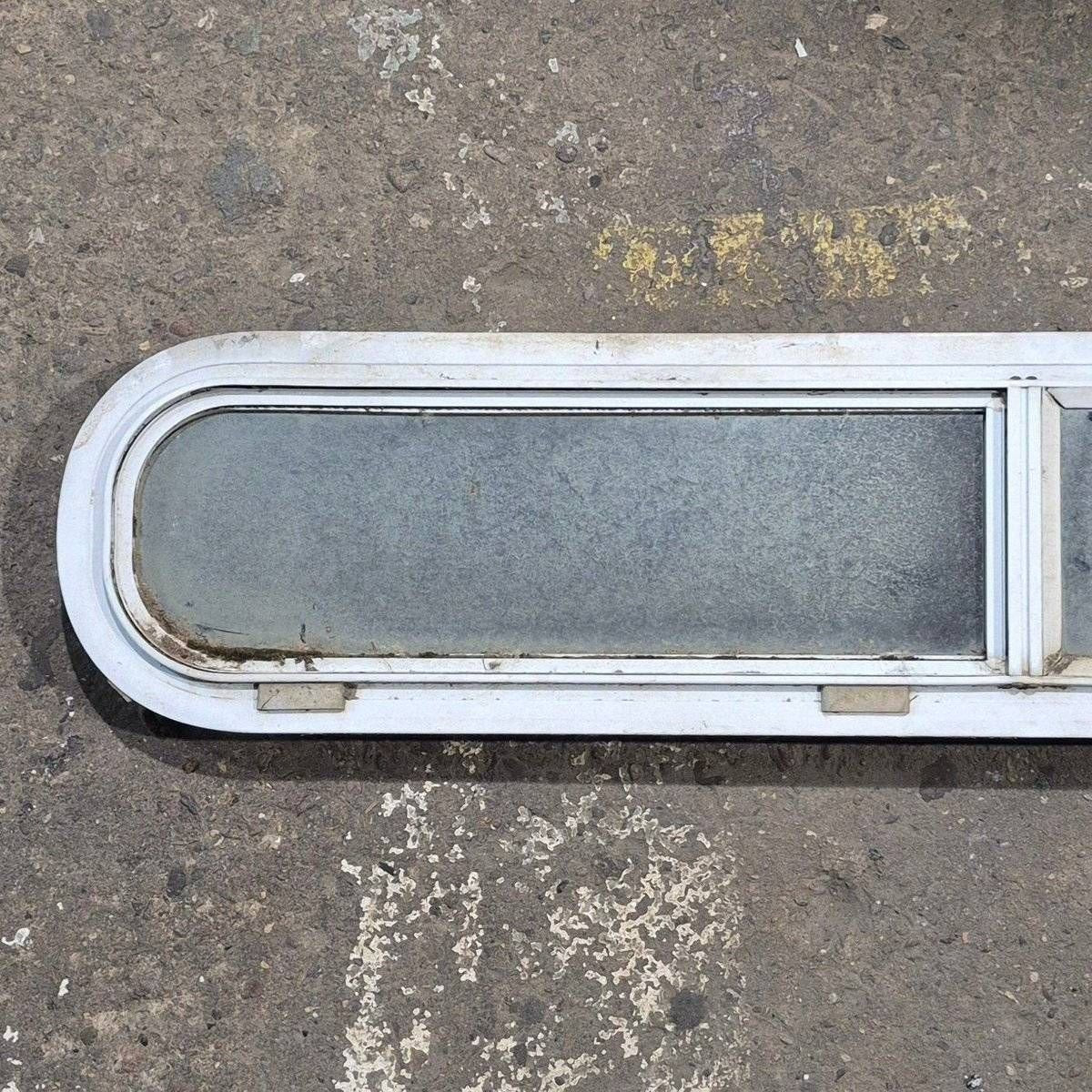 Used White Radius Opening Window - 42 1/2" X 7 1/2" X 2" - Photo 2