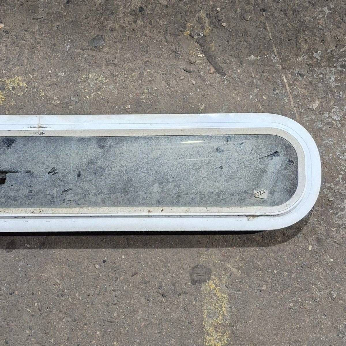 Used White Radius Non-Opening Window - 42 1/2" X 7 1/2" X 2" - Photo 3