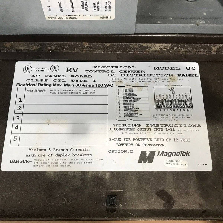 Used 20 AMP MAGNETEK DC Distribution Panel - Model 80 - Photo 3