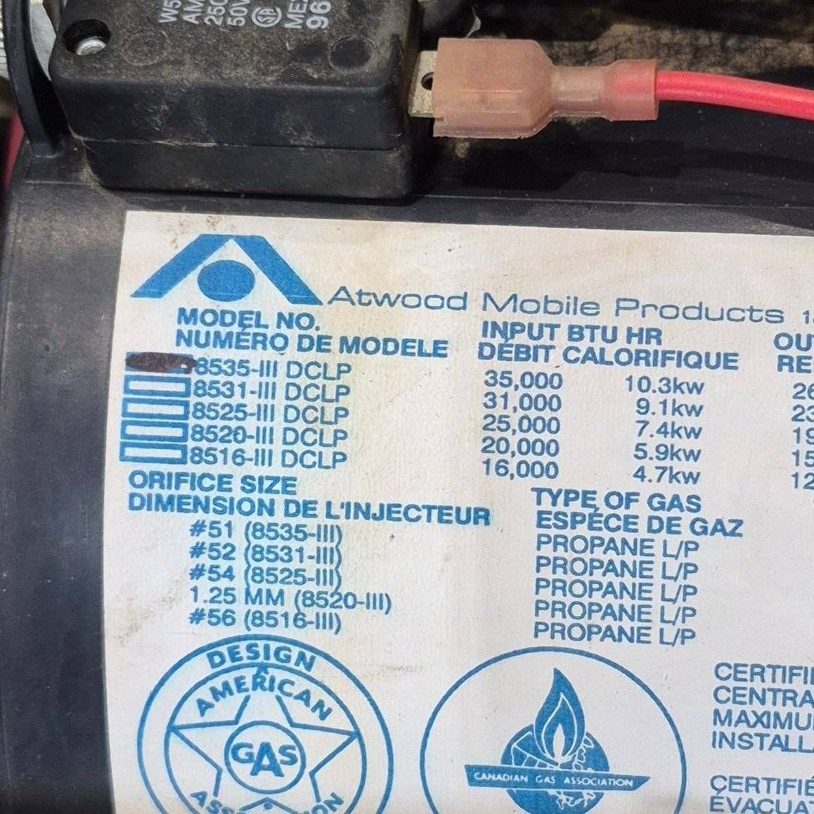 35000 BTU Used Atwood / Hydro Flame RV Propane Furnace - 8535-III-DCLP - Photo 3