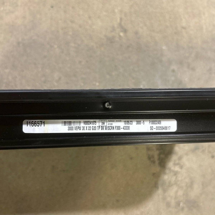 Used Black Radius Frameless Emergency Opening Window : 29 1/2" X 21 1/2 X 1 7/8" D - Photo 4