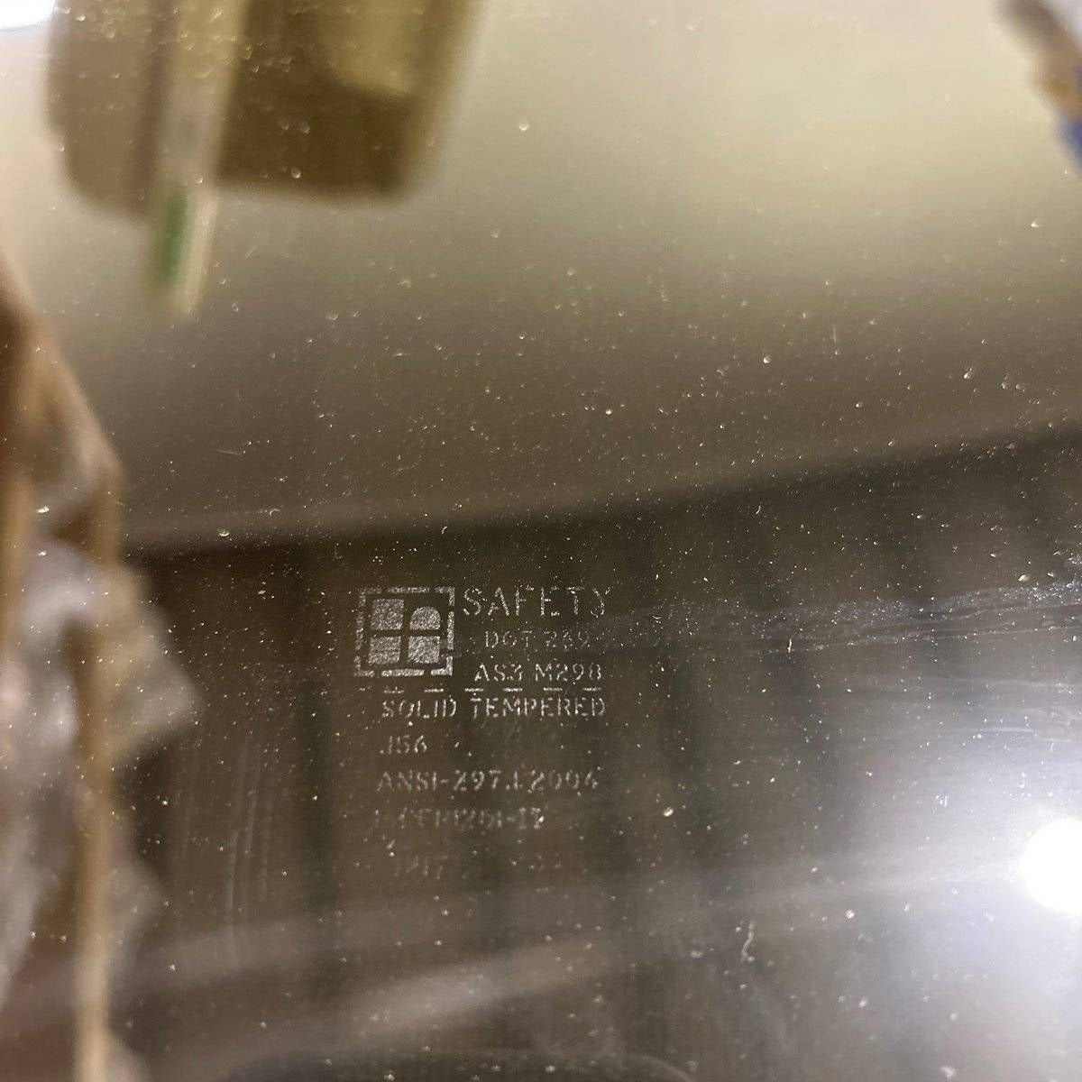 Used Black Radius Frameless Emergency Opening Window : 35 1/2
