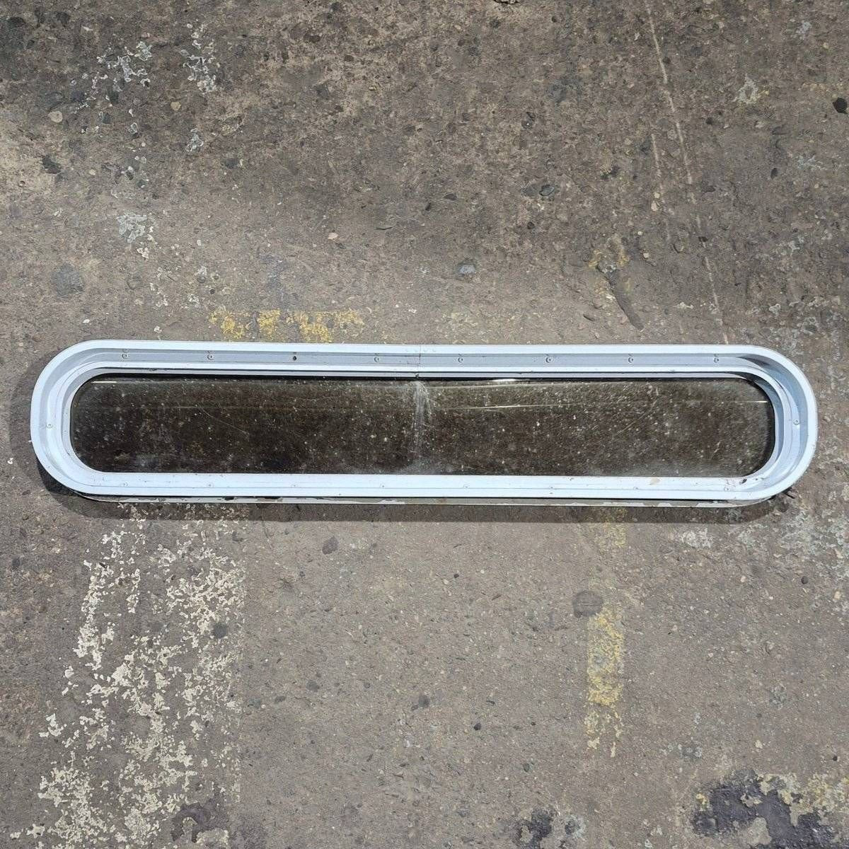 Used White Radius Non-Opening Window - 42 1/2