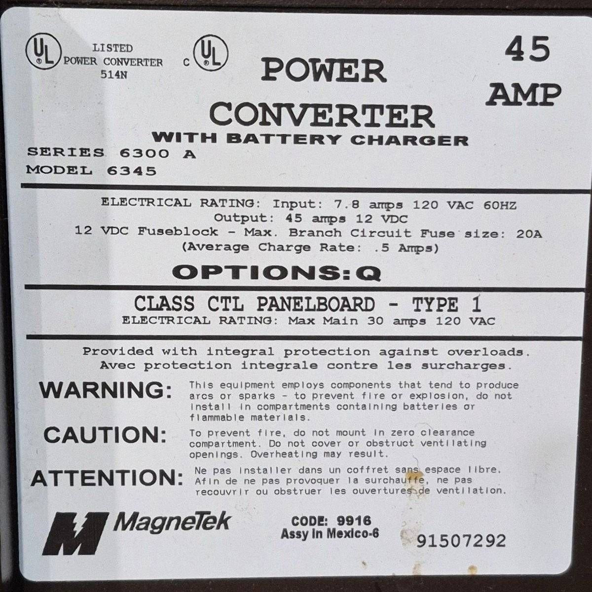 Used 45 AMP Magnetek Converter - Series 6300 A , Model 6345 - Photo 5