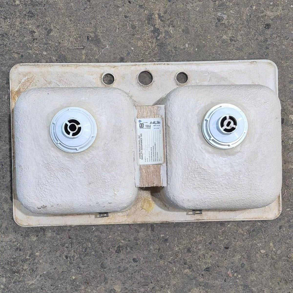 Used White Double Kitchen Sink - 29
