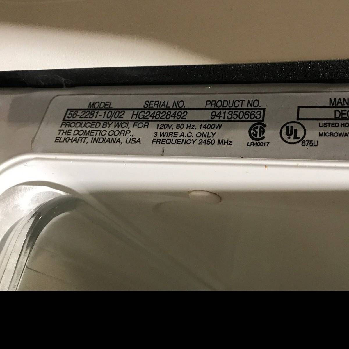 Used Dometic RV Microwave 56-2281-10/02 - 23.0