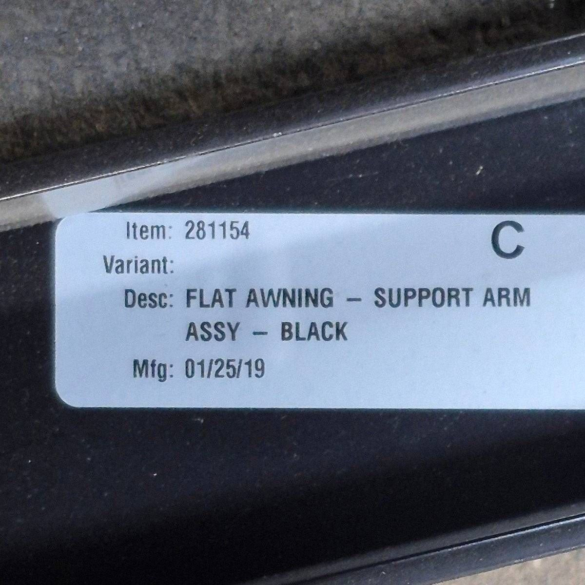 Used Lippert Awning Arm, Idler (Rear), Black, 69