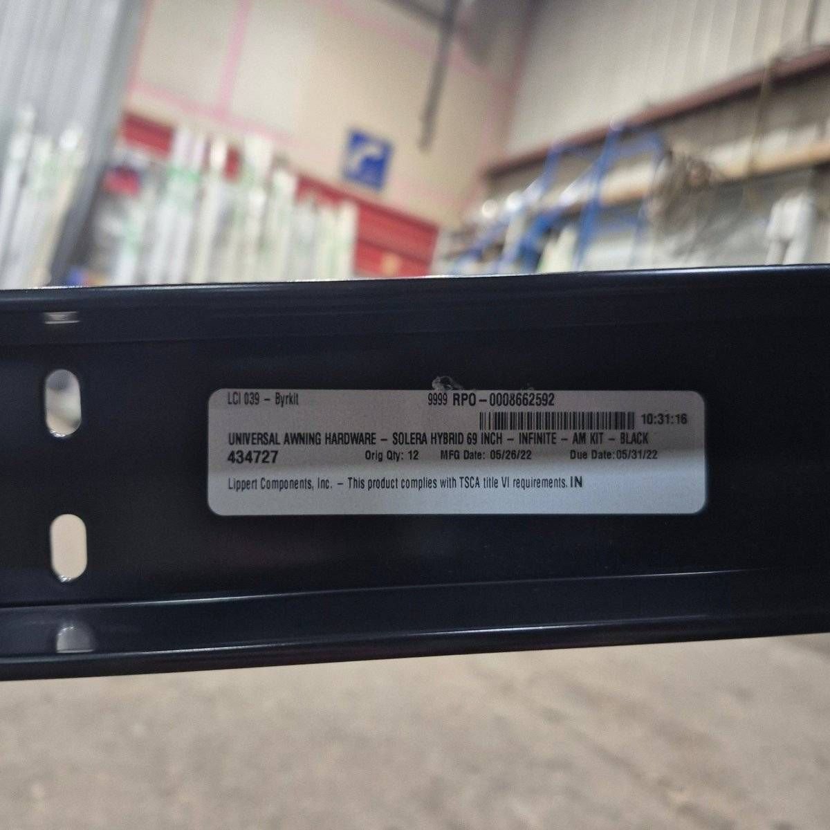 Used Lippert Awning Arm, Idler (Rear), Black, 69