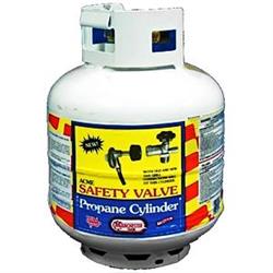 Propane Tank Manchester Tank 1166TC.2 DOT Portable Tank; 30 Pounds Capacity; 23.4" x 12.2" Diameter; Powder Coated; White; Steel; With Gauge; With OPD (Overfill Prevention Device) Valve - Young Farts RV Parts