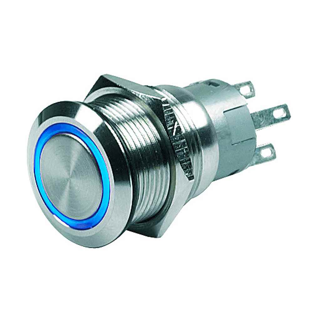 Push - Button Switch - 12V Momentary (On) /Off - Blue LED - Young Farts RV Parts