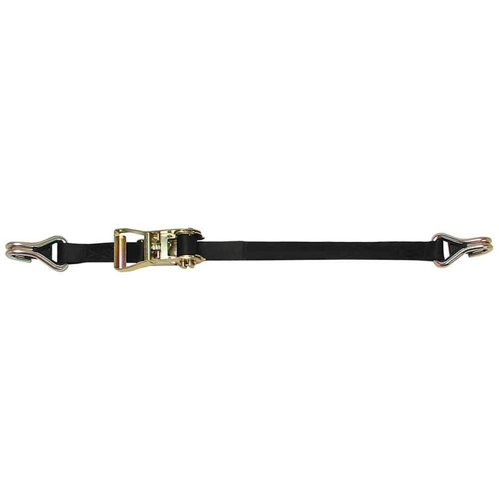 Ratchet Strap Tie - Down w/Double J - Hooks & Keeper - 1" x 12' - Young Farts RV Parts