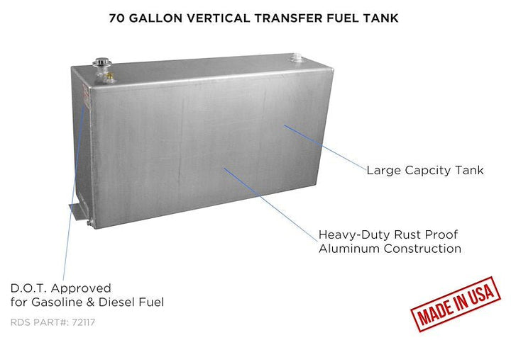 RDS Tanks 72117 Liquid Transfer Tank DOT Approved Gasoline or Diesel, 70 Gallon Capacity - Young Farts RV Parts