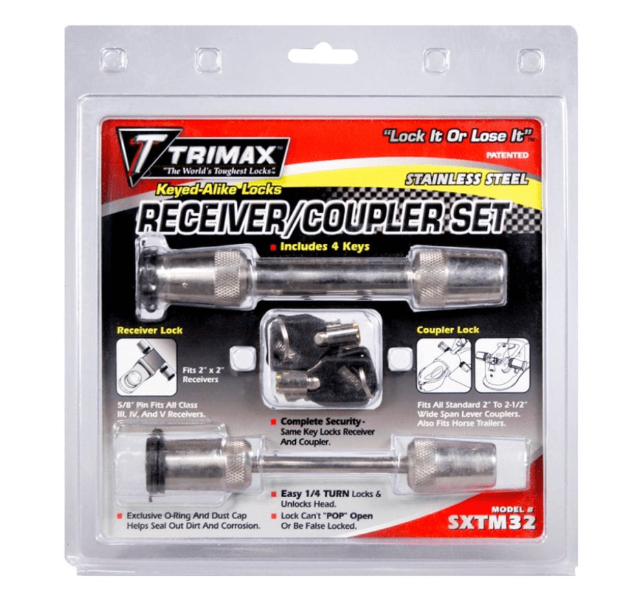 Receiver Cover Stainless Steel 5/8 & Coupler 2 1/2 - Young Farts RV Parts