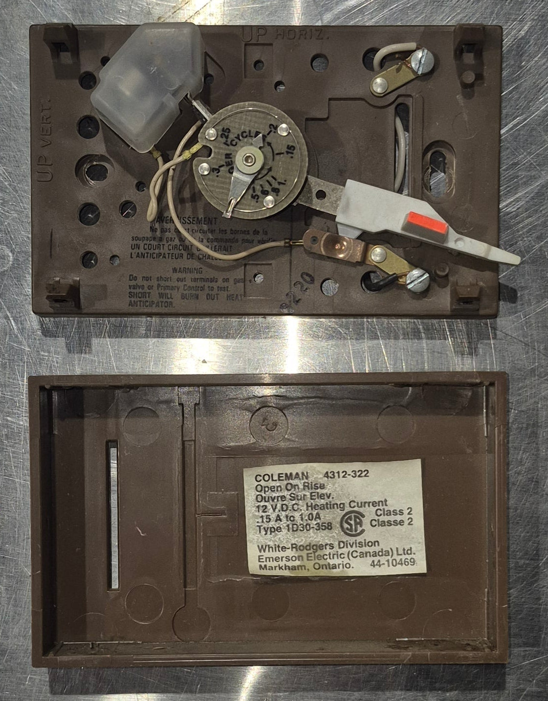 Used Coleman Analog Wall Thermostat - 4312-322