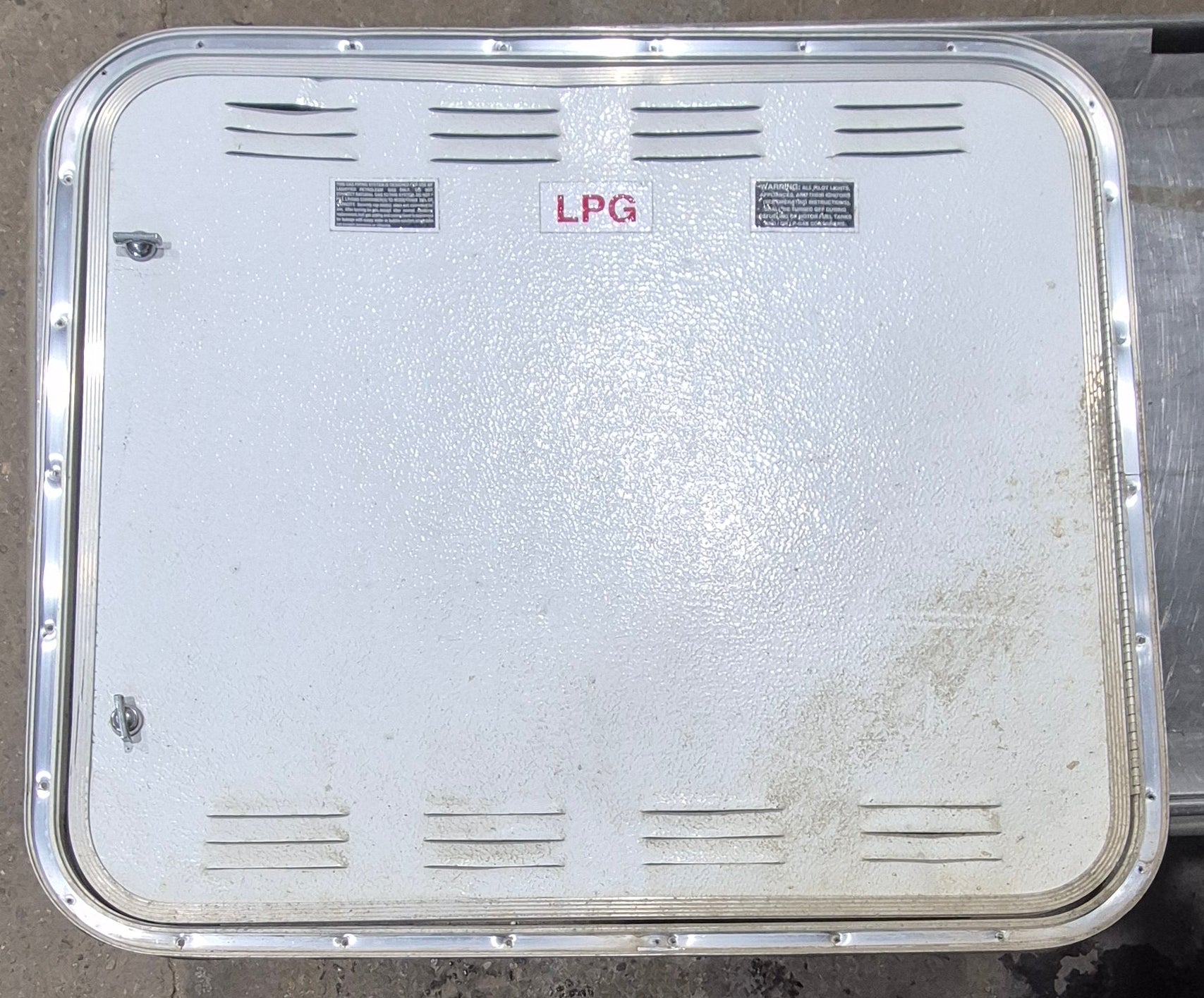 Used Radius Cornered Battery / Propane Cargo Door 29 7/8" x 25 7/8" x 5/8"D