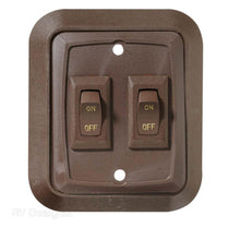 Load image into Gallery viewer, RV Designer S655 Interior Light Double Wall Switch, Brown - Young Farts RV Parts