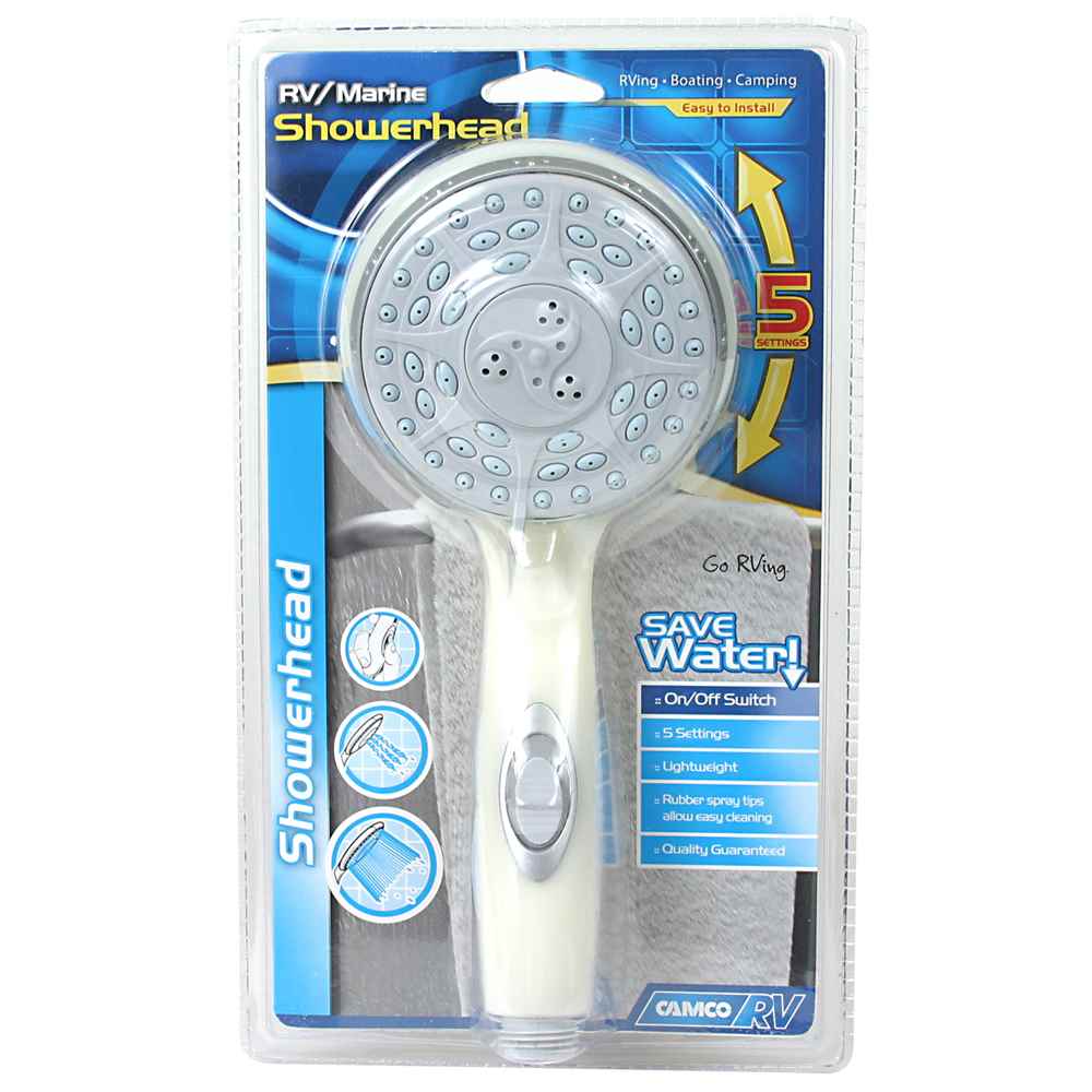 RV Shower Head with On/Off Switch (Off - White) - Young Farts RV Parts