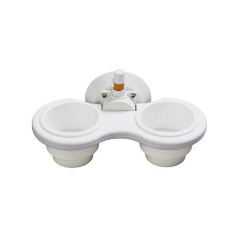 SeaSucker Cup Holder - Mounts On Sides Of Console Or Bait Tank; Holds 2 Cups; White - MC5301W - Young Farts RV Parts