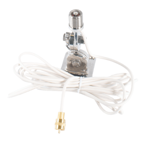 Shakespeare Antenna Mount - Four Way Ratchet Rail Deck/ Side Mount; 1" x 14 Male Thread - QCM - S - Young Farts RV Parts
