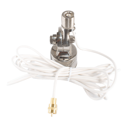 Shakespeare Antenna Mount - Four Way Ratchet Rail Deck/ Side Mount; 1" x 14 Male Thread - QCM - SR - Young Farts RV Parts