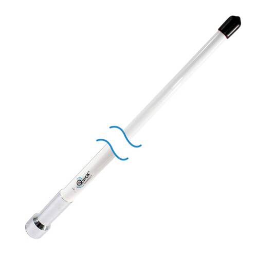Shakespeare VHF Radio Antenna - Monopole; Ratchet Rail Mount; 4' Length; White - QC - 4 - Young Farts RV Parts