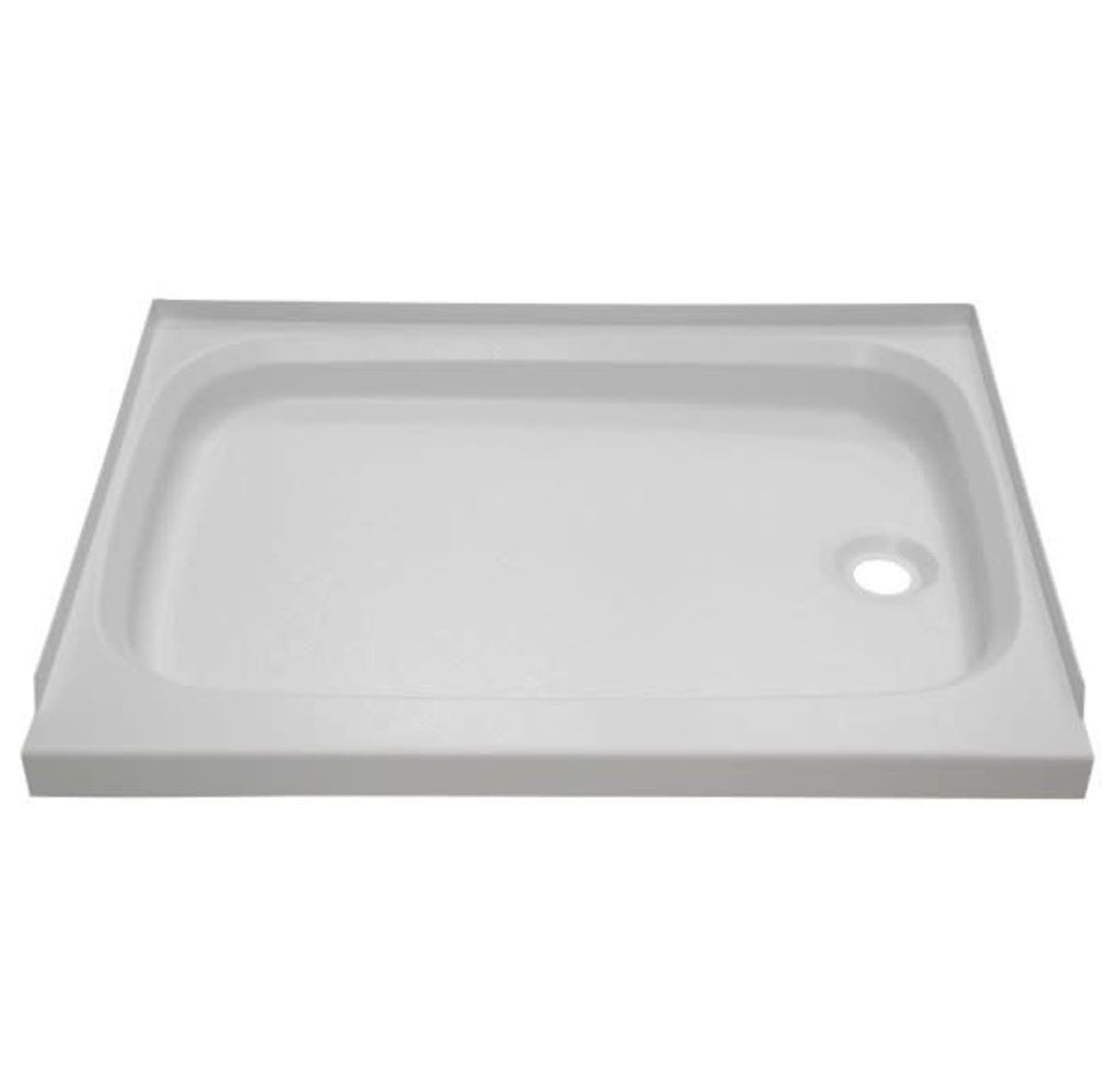 Shower Pan 24" x 46", Lippert Components 210383 Better Bath, Rectangular, With Threshold, White - Young Farts RV Parts