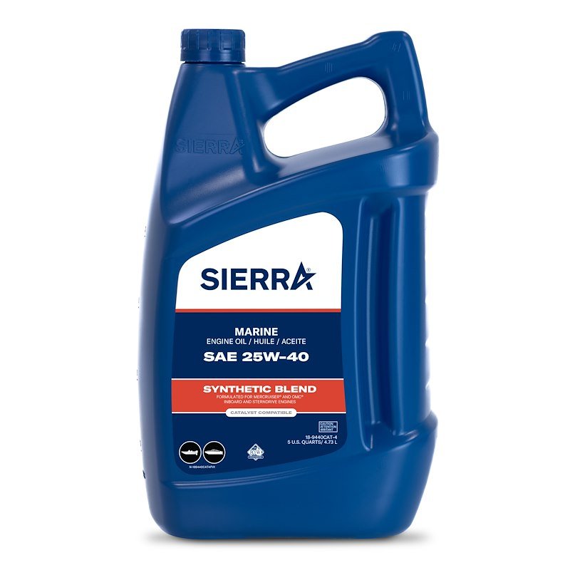 Sierra Marine 189440CAT4 Engine Oil - SAE 25W - 40 - Synthetic Blend; 5 Quart Jug - Young Farts RV Parts