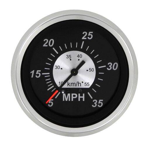 Sierra Marine Speedometer - Black Sterling Series; Aftermarket; 3"; 0 - 35 MPH - 67283P - Young Farts RV Parts