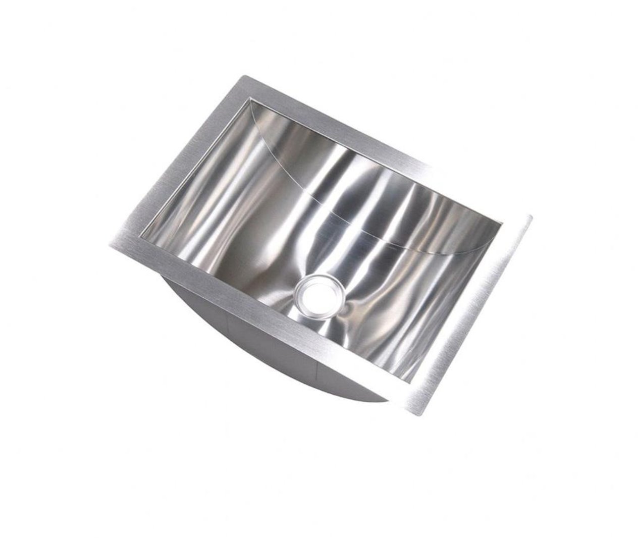 Sink Lippert Components 426017 Better Bath, Single Bowl Troff Sink, 14" Width x 10" Length x 6" Depth, Top Or Under Mount, Without Faucet Mount, 20 Gauge T - 304 Stainless Steel - Young Farts RV Parts