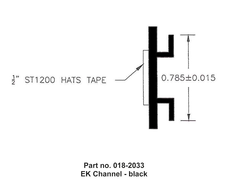 Slide Out Seal AP Products 018 - 2033 EK Channel, 7/8