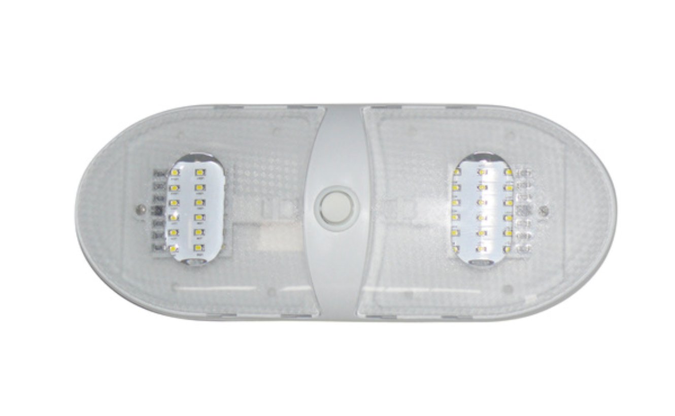 Slim Double LED Dome Light Soft White - Young Farts RV Parts