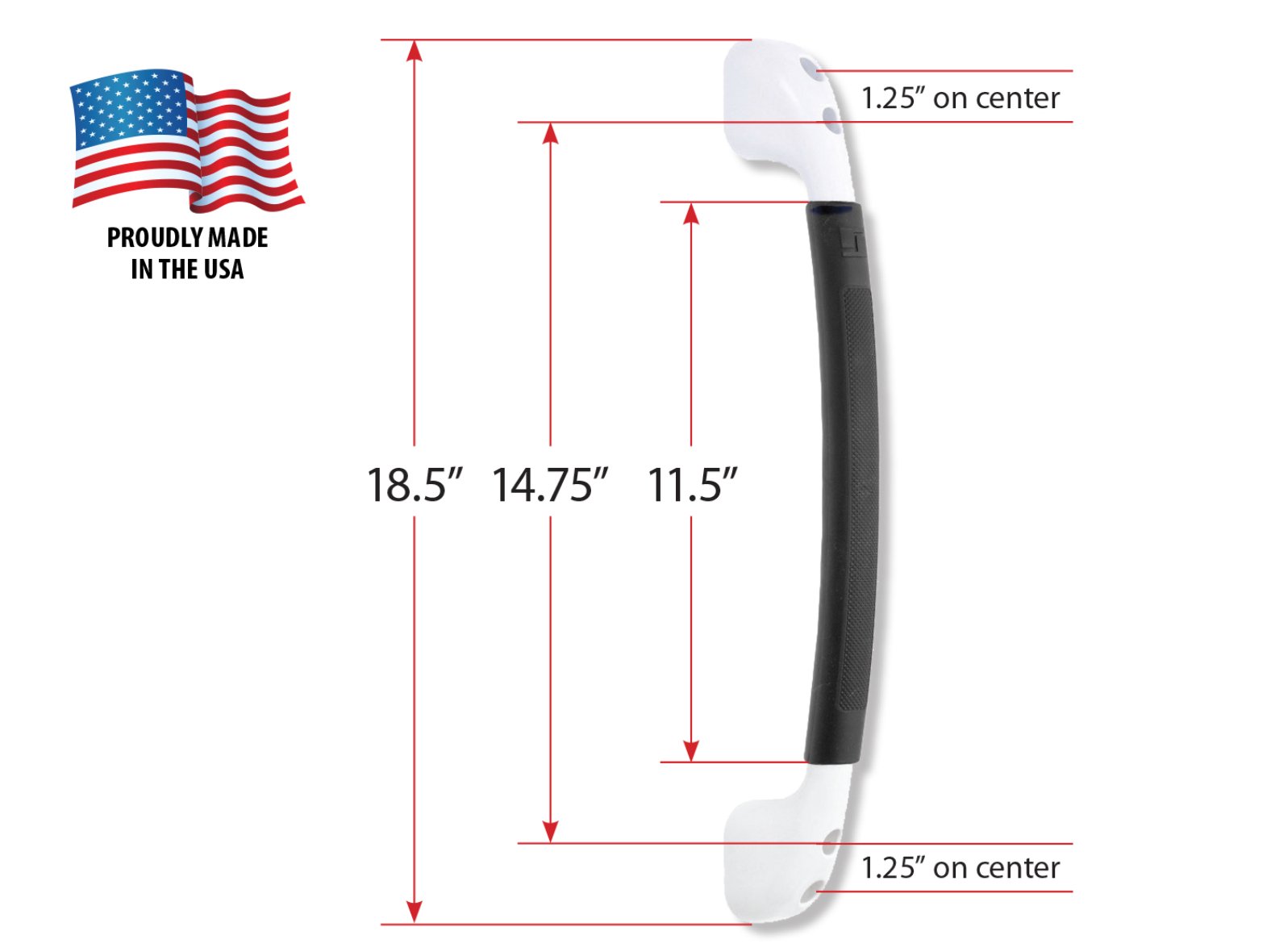 Stromberg Carlson AH - 150 Entry Step Hand Rail, Black - Young Farts RV Parts
