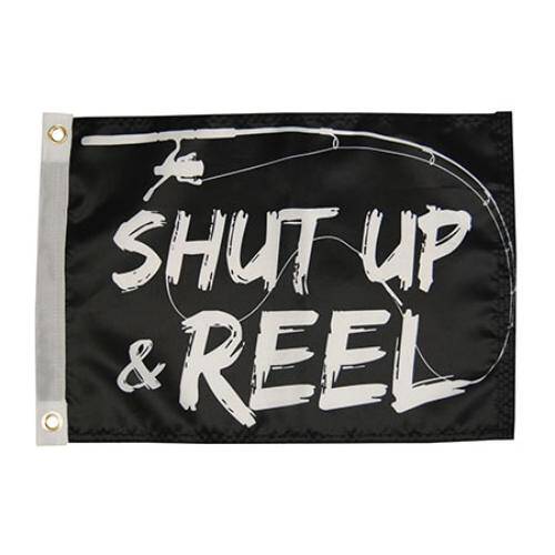 Taylor Made Flag - Black "Shut Up & Reel" Design - 1622 - Young Farts RV Parts