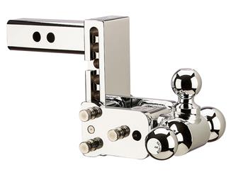 Trailer Hitch Ball Mount B&W Trailer Hitches TS10048C Tow & Stow Model 8, Class IV, Fits 2" Receiver, 10000 Pound Gross Trailer Weight/ 1000 Pound Tongue Weight, 5" Drop/ 5 - 1/2" Rise, Tri Ball - 1 - 7/8" And 2" And 2 - 5/16" - Young Farts RV Parts