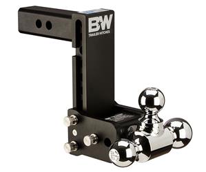 Trailer Hitch Ball Mount B&W Trailer Hitches TS10049B Tow & Stow Model 10, Class IV, Fits 2" Receiver, 10000 Pound Gross Trailer Weight/ 1000 Pound Tongue Weight, 7" Drop/ 7 - 1/2" Rise, Tri Ball - 1 - 7/8" And 2" And 2 - 5/16" - Young Farts RV Parts