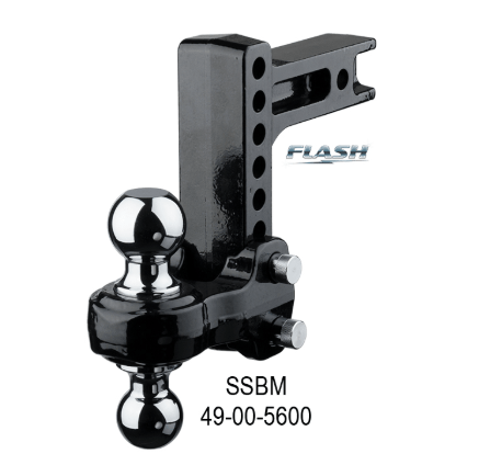 Trailer Hitch Ball Mount Fastway Trailer Products 49 - 00 - 5600 Flash ™, Class IV, Fits 2" Receiver, 12000 Pound Gross Trailer Weight/ 1200 Pound Tongue Weight, Adjustable, 6" Drop/ 7" Rise, Non - Swivel, Non Extendable, Steel, With 2" and 2 - 5/16" Chrome Balls - Young Farts RV Parts